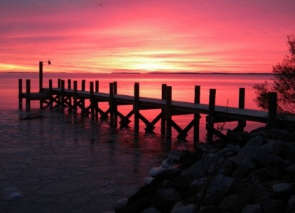 Black Walnut Point Inn pink sunset