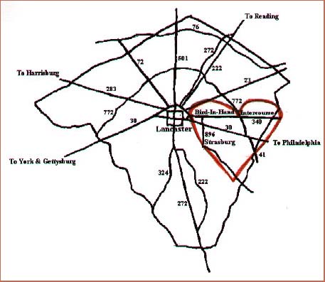 Lancaster County, Pennsylvania Map